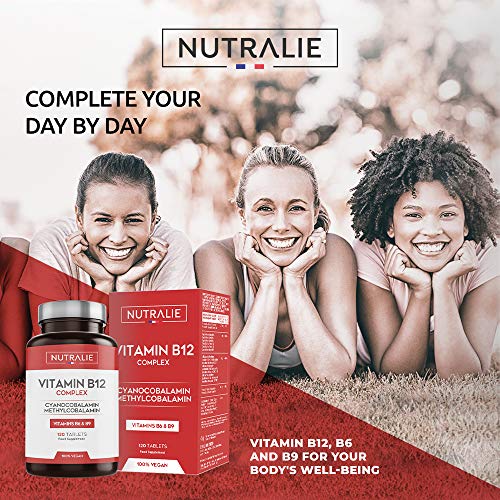 Vitamina B12 Vegana 2000mcg Cianocobalamina y Metilcobalamina | Alta Potencia Sin Aditivos | Reducción Cansancio y Formación Glóbulos Rojos con B9 y B6 | 120 Comprimidos Veganos Nutralie Vitamina B12 Vegana 2000mcg Cianocobalamina y Metilcobalamina | Alta Potencia Sin Aditivos | Reducción Cansancio y Formación Glóbulos Rojos con B9 y B6 | 120 Comprimidos Veganos Nutralie
