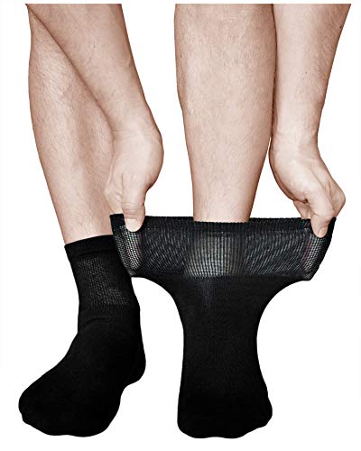 vitsocks Calcetines Acolchados Diabéticos Hombre (3 PARES) Pies Cansados Doloridos, negro, 42-43