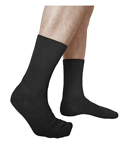 vitsocks Calcetines Extra Anchos No Aprieten Hombre (3 PARES) Piernas Tobillos Hinchados, negro, 39-41