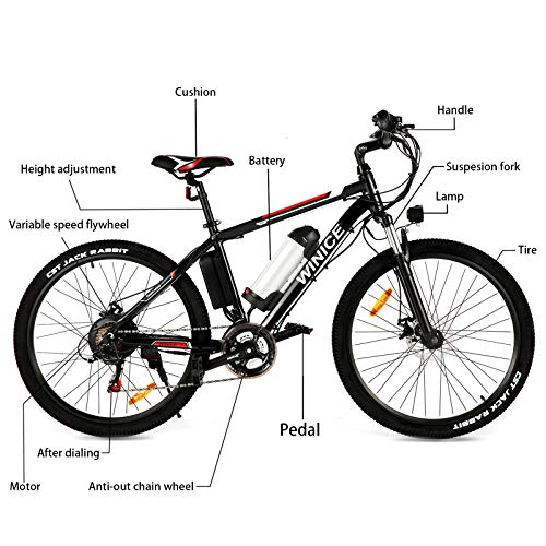 Vivi Bicicleta de Montaña Eléctrica 250W 26'' Bicicleta Eléctrica con 36V 8Ah Batería de Ión de Litio-para Adultos, 21 Velocidades Vivi Bicicleta de Montaña Eléctrica 250W 26'' Bicicleta Eléctrica con 36V 8Ah Batería de Ión de Litio-para Adultos, 21 Velocidades