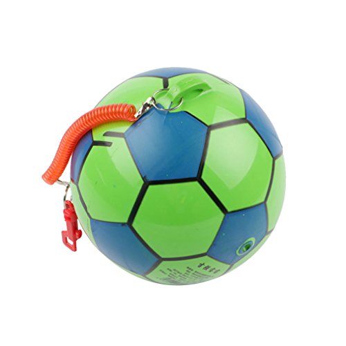Vivianu Nueva pelota inflable de fútbol con cuerda de deportes de juguete para niños pelota de malabares al aire libre