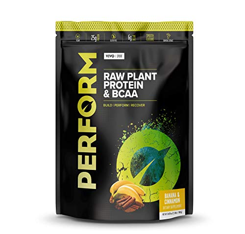 Vivo Life Polvo de Proteína vegano | Mezcla de proteína de guisante y cáñamo con BCAA | Sin gluten ni soja (Sabor Plátano y Canela) - 504g…