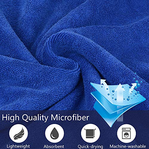VIVOTE Toallas de Microfibra para Gimnasia Deportes Fitness Workout Sweat Towel Super Absorbent 3 Pack 35x75 CM (Gris + Azul Oscuro + Azul Claro)