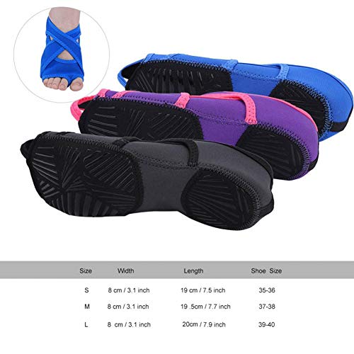 VIWIV Calcetines De Yoga, Calcetines De Masaje Deportivo con Punta Semideslizante, Calcetines Clásicos De Neopreno De Medio Dedo, Adecuados para Hombres Y Mujeres Calcetines De Baile Pilates,Azul,L