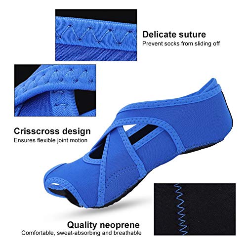 VIWIV Calcetines De Yoga, Calcetines De Masaje Deportivo con Punta Semideslizante, Calcetines Clásicos De Neopreno De Medio Dedo, Adecuados para Hombres Y Mujeres Calcetines De Baile Pilates,Azul,L VIWIV Calcetines De Yoga, Calcetines De Masaje Deportivo con Punta Semideslizante, Calcetines Clásicos De Neopreno De Medio Dedo, Adecuados para Hombres Y Mujeres Calcetines De Baile Pilates,Azul,L