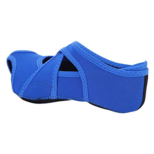 VIWIV Calcetines De Yoga, Calcetines De Masaje Deportivo con Punta Semideslizante, Calcetines Clásicos De Neopreno De Medio Dedo, Adecuados para Hombres Y Mujeres Calcetines De Baile Pilates,Azul,L