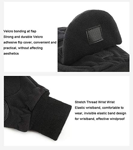 VIWIV Invierno Polar Guantes Calientes de los Hombres de los balanceos Plus Fleece Palma Resistente al Desgaste al Aire Libre de la Pantalla táctil sin Dedos, Multi-Code Opcional,XL