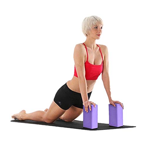 VJGOAL Ejercicio Fitness Color sólido Bloques de Yoga Espuma Refuerzo cuboide Yoga Almohada Cojín EVA Fitness ladrillo(23_x_15_x_8cm,Púrpura)