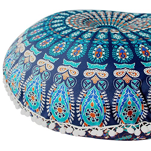 VJGOAL Large Mandala Floor Pillows Round Bohemia impresión Meditación Cojín Funda Otomana Puf Funda de Almohada