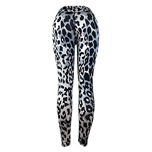 VJGOAL Moda Casual de Las Mujeres de Cintura Alta Sexy Leopardo Imprimir Yoga Pantalones Leggings Deportes Gimnasio Correr Fitness Pantalones Elasticidad Pantalones de chándal(Large,Azul)