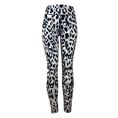 VJGOAL Moda Casual de Las Mujeres de Cintura Alta Sexy Leopardo Imprimir Yoga Pantalones Leggings Deportes Gimnasio Correr Fitness Pantalones Elasticidad Pantalones de chándal(Large,Azul)