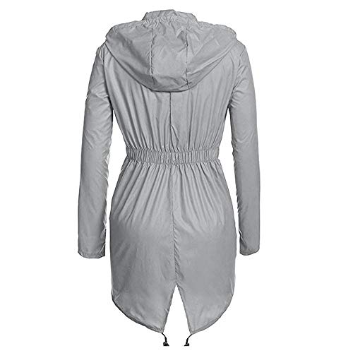 VJGOAL Moda Informal de Mujer Ligera de Color sólido con Capucha Larga Cazadora Impermeable Impermeable Activa Lluvia Exterior Sudadera Escudo(XL,Gris) VJGOAL Moda Informal de Mujer Ligera de Color sólido con Capucha Larga Cazadora Impermeable Impermeable Activa Lluvia Exterior Sudadera Escudo(XL,Gris)