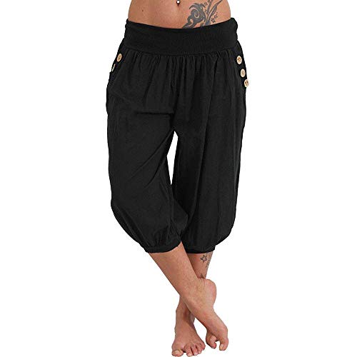 VJGOAL Moda Mujer Cintura Elástica Boho Compruebe Pantalones de Yoga de Color sólido Pantalones Anchos de Verano de Pierna Ancha Holgada(x-Large,Negro) VJGOAL Moda Mujer Cintura Elástica Boho Compruebe Pantalones de Yoga de Color sólido Pantalones Anchos de Verano de Pierna Ancha Holgada(x-Large,Negro)