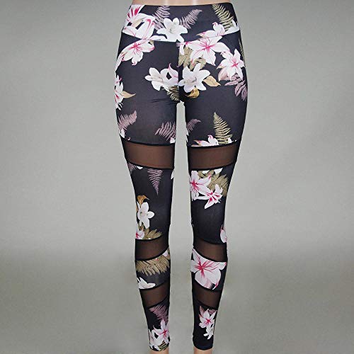 VJGOAL Mujeres Moda Casual Estampado de Flores Sexy Malla Empalme Pantalones de Yoga Cintura Alta Deportes Correr Fitness Pantalones Elasticidad Leggings Pantalones VJGOAL Mujeres Moda Casual Estampado de Flores Sexy Malla Empalme Pantalones de Yoga Cintura Alta Deportes Correr Fitness Pantalones Elasticidad Leggings Pantalones