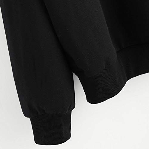 VJGOAL Mujeres Moda Casual Otoño e Invierno Lindo Gato impresión Suéter de Cuello Redondo de Manga Larga Color sólido Blusa Jersey(M,Negro VJGOAL Mujeres Moda Casual Otoño e Invierno Lindo Gato impresión Suéter de Cuello Redondo de Manga Larga Color sólido Blusa Jersey(M,Negro