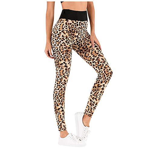 VJGOAL Pantalones de Yoga para Mujer Leggings de Fitness de Estampado de Leopardo de Moda Casual de Cintura Alta Medias elásticas Sexy Gimnasio Corriendo Pantalones Deportivos