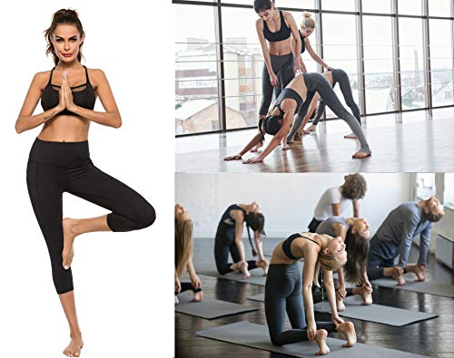 Vlazom Leggings Deportivas Mujer de Alta Cintura con Bolsillos Invisible, Pantalones de Yoga Mujer de Elásticos y Transpirables para Yoga y Correr etc