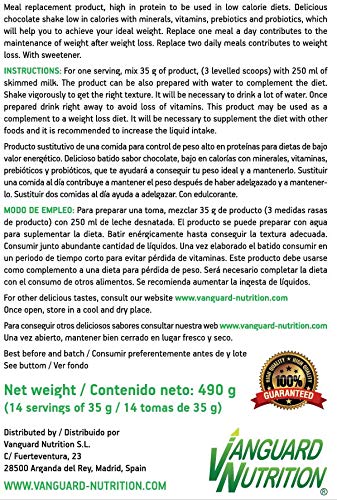 VNDiet - Batido Sustitutivo de Comida para Dieta | Batido para Adelgazar con Proteínas, Reemplazo Comida, Muy Saciante, Bebida Dietética para Adelgazar Rápido, 490gr, Sabor Chocolate