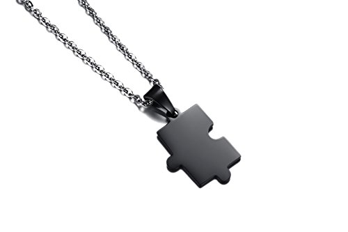 VNOX 2/3/4/5/6 Pcs Personalizar Amistad Personalizada/Amor Familia Rompecabezas Pareja Collares Pendientes/Llaveros/Pulseras para Lover Friend BFF,Joyas de Acero Inoxidable,Grabado Gratuito