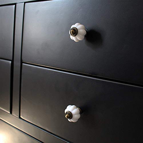 Voarge - Set de 10 pomos de cerámica para interior de cocina, cuarto de baño, 32 mm, estilo vintage Voarge - Set de 10 pomos de cerámica para interior de cocina, cuarto de baño, 32 mm, estilo vintage
