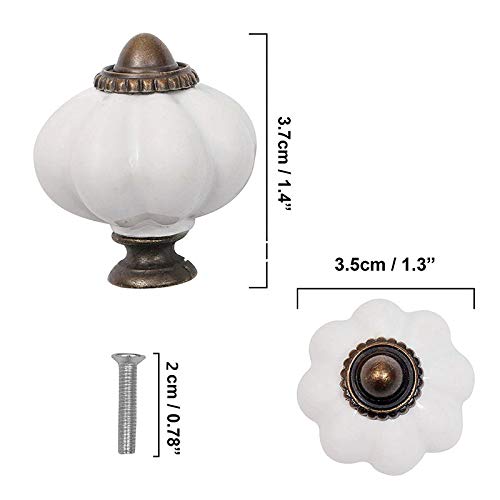Voarge - Set de 10 pomos de cerámica para interior de cocina, cuarto de baño, 32 mm, estilo vintage Voarge - Set de 10 pomos de cerámica para interior de cocina, cuarto de baño, 32 mm, estilo vintage