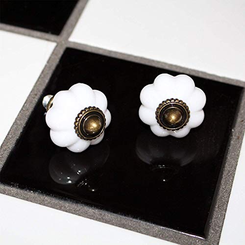Voarge - Set de 10 pomos de cerámica para interior de cocina, cuarto de baño, 32 mm, estilo vintage Voarge - Set de 10 pomos de cerámica para interior de cocina, cuarto de baño, 32 mm, estilo vintage
