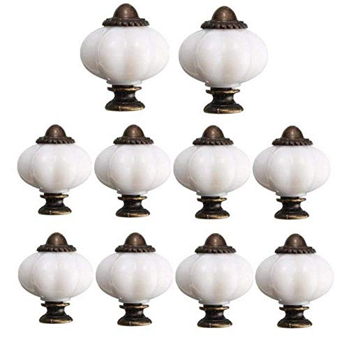 Voarge - Set de 10 pomos de cerámica para interior de cocina, cuarto de baño, 32 mm, estilo vintage