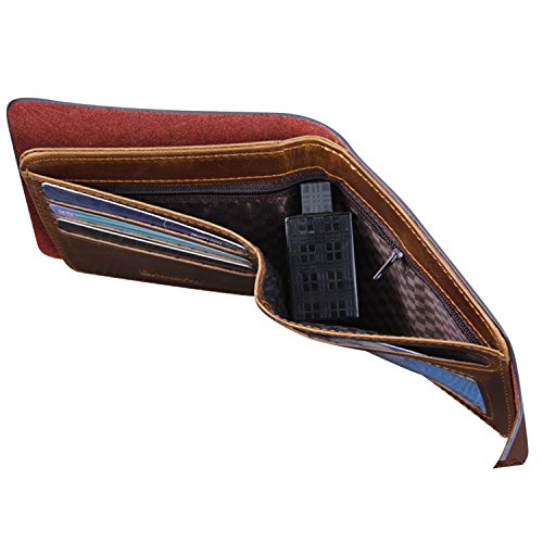 Vococal Carteras de Hombre, Billeteras para Hombre Piel Vintage Estilo Corto PU Cuero Bolsillos Monedero Regalo Billetero Hombre Regalo Día San Navidad