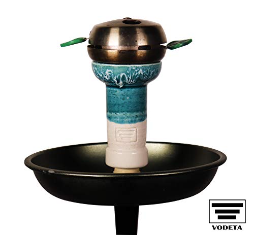 VODETA - Cazoleta para Cachimba | Sisha | Hookah de Cerámica Artesanal - Tipo Phunnel, Barro Blanco, Compatible con todos los Gestores de Calor