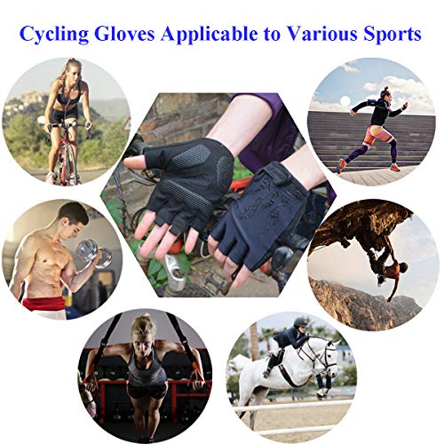 Vohoney Guantes de ciclismo sin dedos, guantes antideslizantes y amortiguadores de golpes, para bicicleta de montaña, unisex, unisex, para hombre y mujer (, XL)