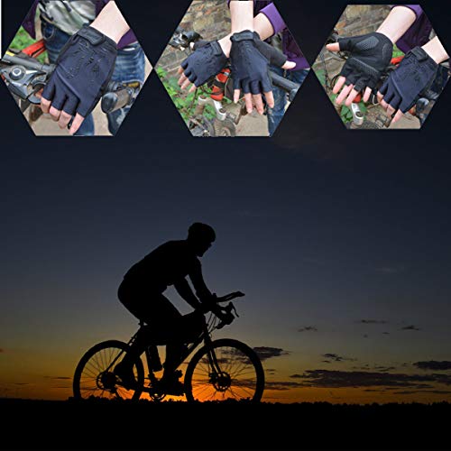 Vohoney Guantes de ciclismo sin dedos, guantes antideslizantes y amortiguadores de golpes, para bicicleta de montaña, unisex, unisex, para hombre y mujer (, XL)