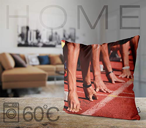 VOID Pista de Sprinters Funda de Almohada cojín poliéster Impermeable Exterior Indoor Protectores, Kissen Size:80 x 80 cm VOID Pista de Sprinters Funda de Almohada cojín poliéster Impermeable Exterior Indoor Protectores, Kissen Size:80 x 80 cm