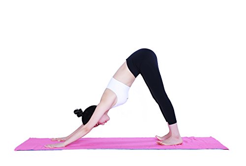 voidbiov Microfibra Toalla de Yoga Antideslizante para Hot Yoga con Malla Bolsa de Transporte(4 Colores), Secado Rápido Toalla Extra Larga(185 x 62 cm, 73" x 24")