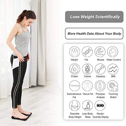 Vokmon Bascula de Baño,Báscula Grasa Corporal, Balanza Bluetooth Inteligente con App, Bascula Electrónica Analógica Monitores con Análisis Corporal, 13 Mediciónes de Peso IMC Visceral e Muscular Vokmon Bascula de Baño,Báscula Grasa Corporal, Balanza Bluetooth Inteligente con App, Bascula Electrónica Analógica Monitores con Análisis Corporal, 13 Mediciónes de Peso IMC Visceral e Muscular