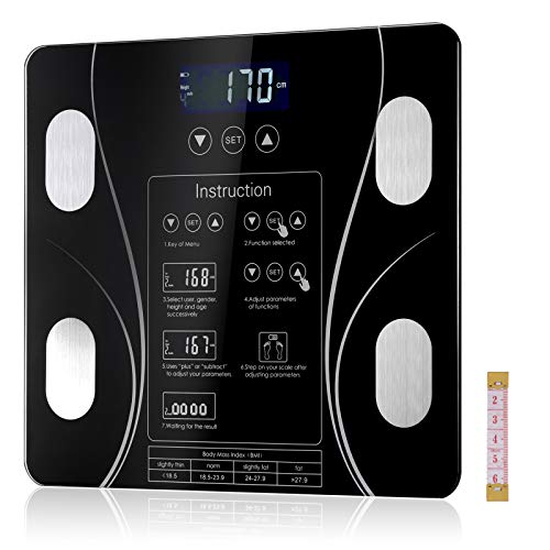Vokmon Bascula de Baño,Báscula Grasa Corporal, Balanza Bluetooth Inteligente con App, Bascula Electrónica Analógica Monitores con Análisis Corporal, 13 Mediciónes de Peso IMC Visceral e Muscular Vokmon Bascula de Baño,Báscula Grasa Corporal, Balanza Bluetooth Inteligente con App, Bascula Electrónica Analógica Monitores con Análisis Corporal, 13 Mediciónes de Peso IMC Visceral e Muscular