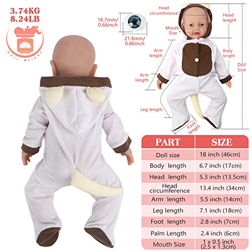 Vollence Muñeca bebé Reborn Natural de 46 cm Que Parece Real. Libre de PVC. Similar a un bebé Real Lleno de Peso. Muñeca bebé Muy Mona Hecho a Mano con Ropa – Chica Vollence Muñeca bebé Reborn Natural de 46 cm Que Parece Real. Libre de PVC. Similar a un bebé Real Lleno de Peso. Muñeca bebé Muy Mona Hecho a Mano con Ropa – Chica
