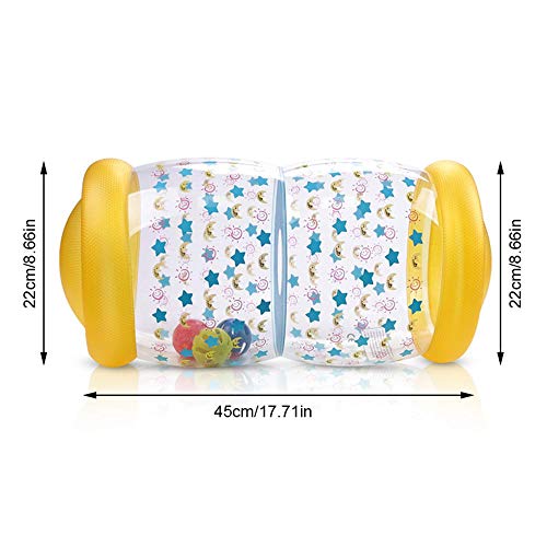 Volwco Baby Roller Rodillo Inflable Recién Nacido con Bola De Campana para Gatear Y Pararse Ejercicio Y Entrenamiento Pasos para Bebés Roller Musical -Amarillo