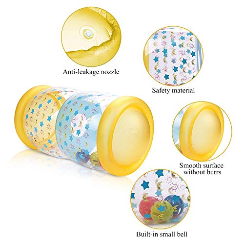Volwco Baby Roller Rodillo Inflable Recién Nacido con Bola De Campana para Gatear Y Pararse Ejercicio Y Entrenamiento Pasos para Bebés Roller Musical -Amarillo Volwco Baby Roller Rodillo Inflable Recién Nacido con Bola De Campana para Gatear Y Pararse Ejercicio Y Entrenamiento Pasos para Bebés Roller Musical -Amarillo