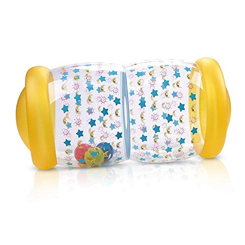 Volwco Baby Roller Rodillo Inflable Recién Nacido con Bola De Campana para Gatear Y Pararse Ejercicio Y Entrenamiento Pasos para Bebés Roller Musical -Amarillo