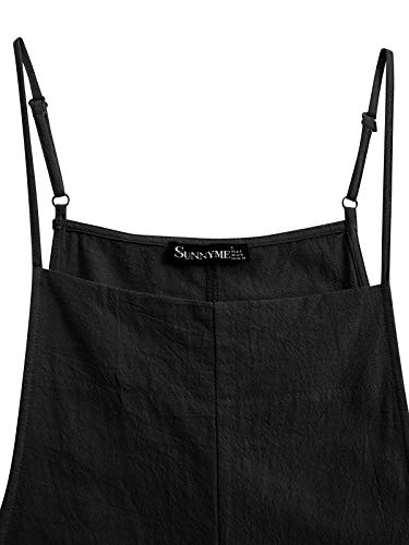 VONDA - Mono para mujer, ideal para el verano, de estilo informal, corte holgado, peto con tirantes finos, perneras anchas VONDA - Mono para mujer, ideal para el verano, de estilo informal, corte holgado, peto con tirantes finos, perneras anchas