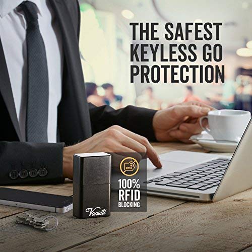 VONETTI Alpha Shield Premium Keyless Go - Caja de aluminio para llave de coche, Funda Faraday Movil, Bolsa Faraday Movil, Jaula Faraday Movil, Bloqueador de Señal RFID/NFC/GPS/WIFI