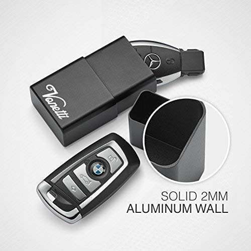 VONETTI Alpha Shield Premium Keyless Go - Caja de aluminio para llave de coche, Funda Faraday Movil, Bolsa Faraday Movil, Jaula Faraday Movil, Bloqueador de Señal RFID/NFC/GPS/WIFI