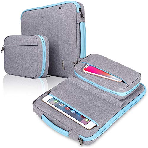 Voova 13 13.3 13.5 Pulgadas Funda Portátil,Bolsillo de Accesorios para Funda Ordenador Portátil,Compatible con Chromebook,MacBook Pro/MacBook Air 13"/ M1,2020,Surface Book 2,XPS 13,Gris Claro