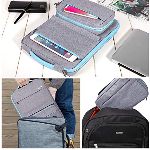 Voova 13 13.3 13.5 Pulgadas Funda Portátil,Bolsillo de Accesorios para Funda Ordenador Portátil,Compatible con Chromebook,MacBook Pro/MacBook Air 13"/ M1,2020,Surface Book 2,XPS 13,Gris Claro