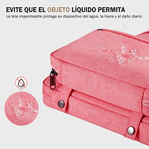 Voova 14 15 15.6 Pulgadas Funda Portátil con Bolsillo de Accesorios,Diseño Especial Impermeable Funda Protectora,para MacBook Pro Retina 15",Chromebook,XPS 15”,Surface Laptop 3, para Señora, Rosado