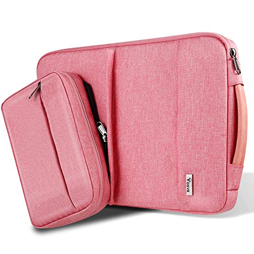 Voova 14 15 15.6 Pulgadas Funda Portátil con Bolsillo de Accesorios,Diseño Especial Impermeable Funda Protectora,para MacBook Pro Retina 15",Chromebook,XPS 15”,Surface Laptop 3, para Señora, Rosado