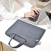 Voova 15 15.6 14 Pulgadas Funda Maletín Ordenador Portátiles Bolso Bandolera Impermeable para Portátil con Asa De Transporte para Macbook Pro Retina/Macbook Pro/Elit Book/XPS15/Chromebook /-Gris