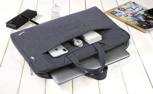 Voova 17 17.3 Pulgadas Impermeable Funda Portatil Bolsa Multifuncional Maletín De Manga Grande, Ordenador Portátiles Funda con Asa De Transporte para Pavilion/ThinkPad X1/ Latitude- Gris