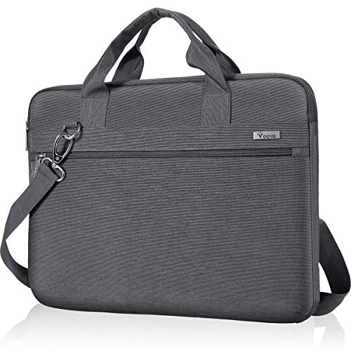 Voova 17.3 17 Pulgadas Funda Maletín de Ordenador Portatil, Upgrade Protectora Bandolera Bolso Multifuncional Delgado Compatible con Envy, Yoga ThinkPad, Chromebook, HP Acer, Hombre y Mujer, Gris