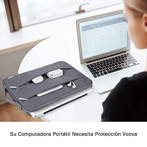 Voova Funda Portátil 11 11.6 12 Pulgadas Impermeable para Computadora de Múltiples Bolsillos, Compatible con MacBook Air,Chromebook,Surface ProX/7/6/5/4/3, iPad Pro 12.9 con Asa,(Gris)